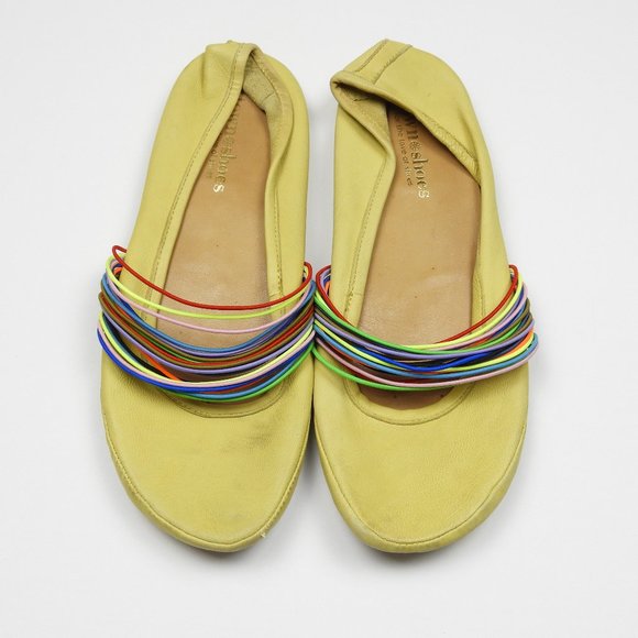 Yellow Leather Flats Town Shoes - Picture 1 of 2
